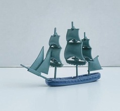 mahonesa-class spanish frigate 34 gun 1789 - 1825 wargaming3d 28mm miniature 3d print model - Mito3D