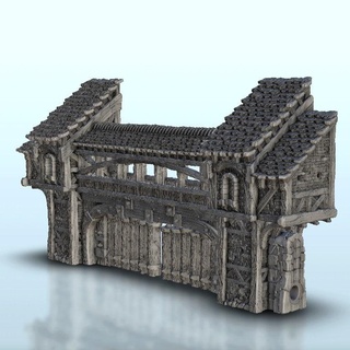 medieval city gate - wargaming3d architecture building dark age miniatures modern scenery tabletop terrain miniature wargamming 3d print model - Mito3D