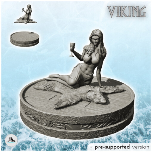 medieval courtesan lying bearskin glass hand 8 - wargaming3d Categories: 1:100 / 15mm, 1:56 28mm, 1:72 & 1:76 20mm, 1700-1900: Horse Musket, 500-1500: Medieval, DIGITAL STL FILES, Infantry/Figures age character clash dark diaroma fantasy figure lotr middle mini miniatures normans resin rpg scandinavian scenery statue terrain viking miniature wargamming 3D print model - Mito3D