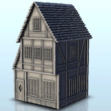 medieval house jettied floor 10 - wargaming3d miniature wargamming 39-45, Age of Sigmar, Architecture, blitzgrieg, bolt action, building, Dark Age, DBA, décor, Flames War, house, medieval, miniatures, modern, saga, scenery, second world war, seconde guerre mondiale, tabletop, terrain, warhammer, ww2 3d print model - Mito3D