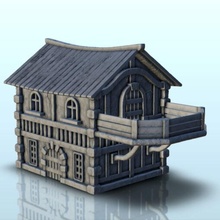 medieval house large suspended floor terrace 9 - wargaming3d miniature wargamming Architecture, building, Dark Age, medieval, miniatures, scenery, tabletop, terrain 3d print model - Mito3D