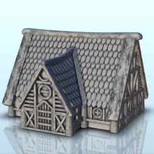 medieval house tiled roof 14 - wargaming3d miniature wargamming accessoriesWarhammer, age of, Alkemy, Architecture, build, building, construction, Dark Age, design, dungeon, edifice, european, Fantasy, figures, game, games, history, hobbit, home, house, lord of the rings, medieval, middle age, miniatures, residence, saga, scenery, Sigmar, structure, tabletop, terrain, urban, urbanism, War Rose, Warcrow, wargame 3d print model - Mito3D