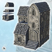 medieval casa vegetação 1 wargaming3d miniatura jogos guerra arquitetura Construção Sombrio Medieval miniaturas cenário mesa terreno 3d print model - Mito3D