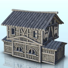 Ortaçağa ait ev Odun taş kanatlar 10 wargaming3d minyatür savaş oyunları mimari Bina karanlık Yaş minyatürler manzara masaüstü arazi 3d print model - Mito3D