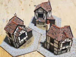 médiéval village wargaming3d miniature wargaming 3d print model - Mito3D