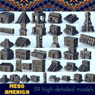 meso america paketlemek wargaming3d Kategoriler 1 100 15mm 56 28mm 72 76 20mm 3000BC 500 eskiler 1500 Ortaçağa ait tarihsel Kesin zemin arazi Aztek orman Maya Orta Amerika Pasifik kalıntılar minyatür savaş oyunları 3d print model - Mito3D