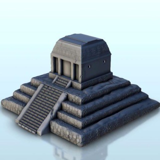 mesoamerican pyramid sanctuary 16 - wargaming3d Categories: 1:100 / 15mm, 1:56 28mm, 1:72 & 1:76 20mm, 3000BC-500: Ancients, 500-1500: Medieval, Historically Accurate, Terrain, Terrain aztec jungle maya medieval mezoamerica pacific ruins miniature wargamming 3d print model - Mito3D