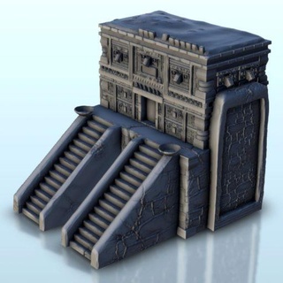 mesoamerican temple double stairs 18 - wargaming3d Categories: 1:100 / 15mm, 1:56 28mm, 1:72 & 1:76 20mm, 3000BC-500: Ancients, 500-1500: Medieval, Historically Accurate, Terrain, Terrain aztec jungle maya medieval mezoamerica pacific ruins miniature wargamming 3d print model - Mito3D