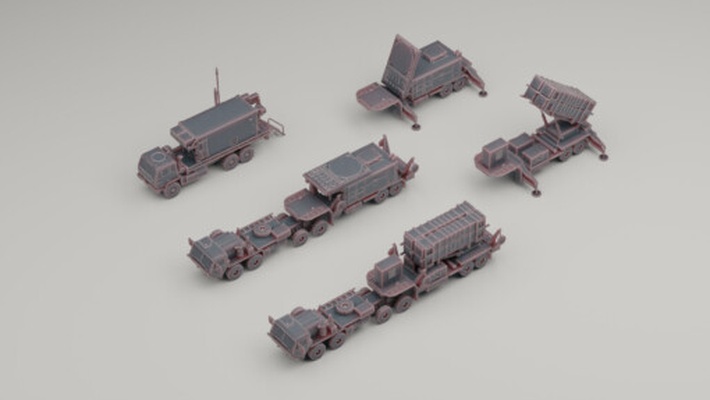 mim-104 patriot - wargaming3d 1 56 28mm 72 & 76 20mm 1980+ modern 3d printables historically accurate military miniature missile launcher system scalemodel toy vehicle wargaming wargamming 3d print model - Mito3D