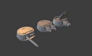 mini turrets - wargaming3d miniature wargamming 3d print model - Mito3D