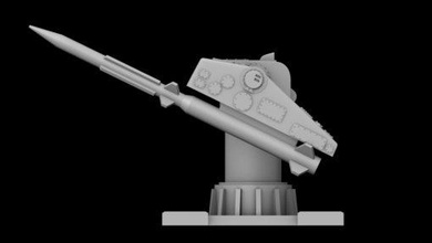 mk 10 gmls wargaming3d miniatura jogos guerra impressão fácil GMLS míssil lançador MK10 RIM 2 terrier gêmeo braço 3d print model - Mito3D