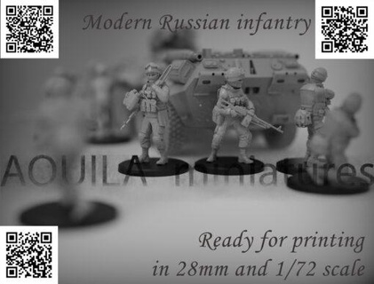 moderno infantería armado efectivo ruso federación wargaming3d 1 56 28mm jugador miniatura juego guerra 3d print model - Mito3D