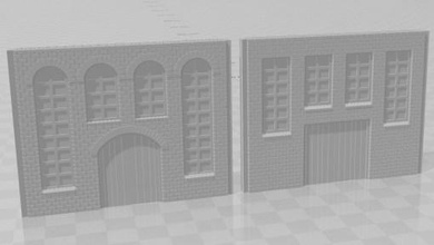 modular industrial building double doors - wargaming3d 28mm miniature set consists 2 files making wargaming terrain buildings 15mm 1 100 scale they extremely detailed can assembled multiple ways create large pieces interlock tightly do very good job hiding seams commonly found piece these alternate won t make complete themselves need combined other range 3d print model - Mito3D