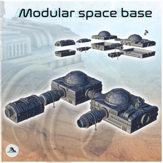modular espacio base abovedado vivo cuarteles 1 wargaming3d futuro futurista miniaturas paisaje sci fi science fiction ciencia ficción sf mesa juego guerra miniatura 3d print model - Mito3D
