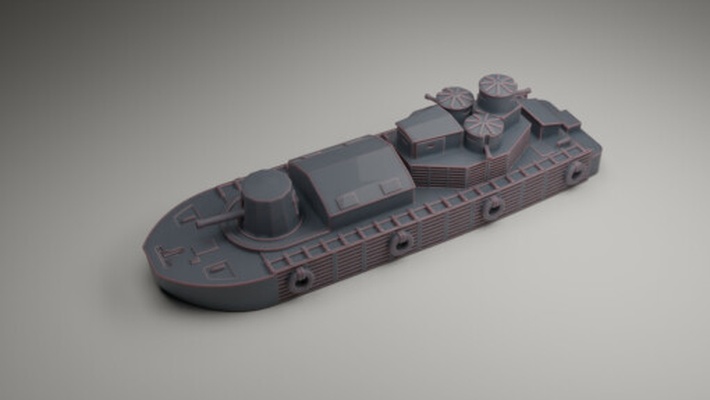 monitor boat vietnam war - wargaming3d 1 56 28mm 72 & 76 20mm 1955-1975 3d printables historically accurate military miniature scalemodel toy vehicle wargaming wargamming 3d print model - Mito3D