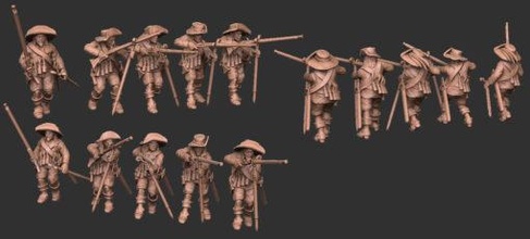 mushketer02 wargaming3d miniatura juego guerra 3d print model - Mito3D