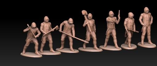 napolenic french sappeurs work - wargaming3d Category: DIGITAL STL FILES tag napoleonic miniature wargamming 3d print model - Mito3D
