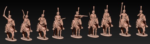 napoleonisch Französisch Jäger cheval wargaming3d Kategorie Digital stl Dateien Etikett Miniatur Wargaming 3D print model - Mito3D