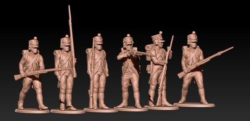 napoleonic french fusiliers - wargaming3d Categories: DIGITAL STL FILES, Uncategorized tag miniature wargamming 3d print model - Mito3D
