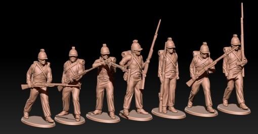 napoleonic french infantry egypt - wargaming3d Category: DIGITAL STL FILES miniature wargamming 3d print model - Mito3D