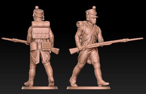 napoleonic fusilier free sample - wargaming3d Category: 1700-1900: Horse & Musket miniature wargamming 3d print model - Mito3D