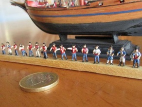 napoleonic sailors - wargaming3d miniature wargamming english, First French Empire, sailors, sailships 3d print model - Mito3D