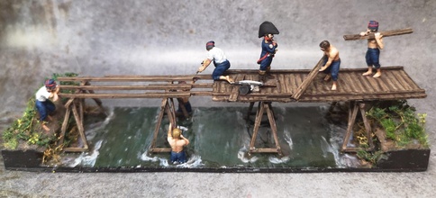 napoleónico francés pontonniers puente 28mm wargaming3d miniatura juego guerra Puente Napoleón napoleónicos 3d print model - Mito3D