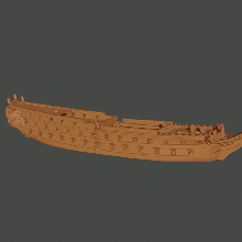 ne dutch 68-gun ship-of-the-line 1770s-1800s - wargaming3d miniature wargamming Tag: ship 3d print model - Mito3D