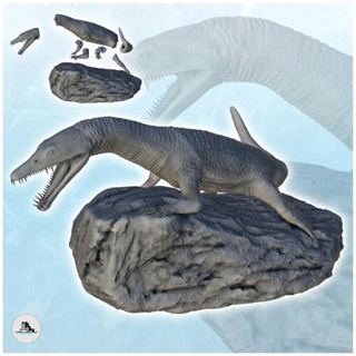 Nothosauridae Dinosaurier 10 wargaming3d Base Zahl Fossil jurassisch Jurassic Park Eidechse Miniatur Vorgeschichte Rahmen Statue Wargaming 3d print model - Mito3D