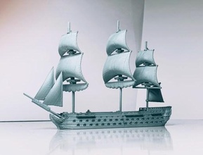 ocean-class french ship 118 guns 1788 - 1882 wargaming3d 28mm miniature 3d print model - Mito3D
