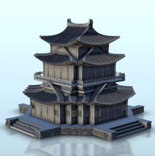 octogonal two stories pagode 17 wargaming3d miniature wargaming angkor cambre architecture Asie asiatique bouddhiste temple construire Bâtiment Chine chinois confucianisme construction conception dojo dynastie 3d print model - Mito3D