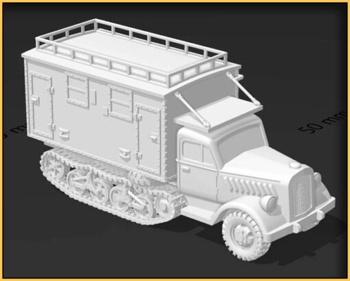 opel maultier 15mm oficina cuerpo wargaming3d 1 100 1939 1945 ww2 3d imprimibles alemania históricamente preciso miniatura juego guerra 3d print model - Mito3D