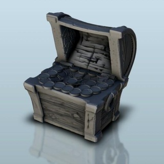opened chest - wargaming3d Categories: 1:100 / 15mm, 1:56 28mm, 1:72 & 1:76 20mm, 1700-1900: Horse Musket, 500-1500: Medieval, DIGITAL STL FILES, Terrain, Terrain accessories age architecture dark european fantasy game house medieval middle miniatures rose scenery tabletop terrain traditionnal village war wargame wargaming miniature wargamming 3d print model - Mito3D
