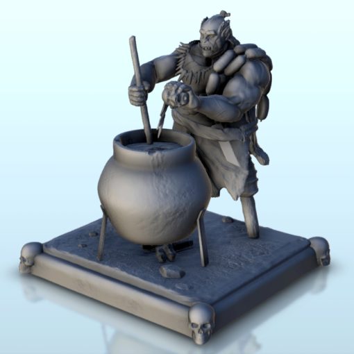 orco cucinare pentola 8 wargaming3d miniatura wargaming 40000 40k età of Sigmar alieno ragazzi personaggio fantasia figura gestalt green skinned pelleverde maccabi mini miniature nob strano 3D print model - Mito3D