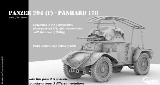 p204 f 3 possible variant - wargaming3d Categories: 1:56 / 28mm, 1939-1945: WWII WW2, 3D PRINTABLES, German, Historically Accurate 28mm panhard ww2 1 56 beute panzer germany p204f miniature wargamming 3d print model - Mito3D