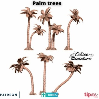 palm trees - 28mm wargaming3d Categories: 1:100 / 15mm, 1:56 28mm, 1:72 & 1:76 20mm, 1939-1945: WW2, WWII, DIGITAL STL FILES, German, Germany, Terrain, Terrain biker scenery ww2 miniature wargamming 3d print model - Mito3D
