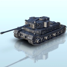 blindado vi Tigre wargaming3d miniatura juego guerra tanque tornillo acción llamas of ww2 3d print model - Mito3D