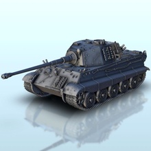 blindado vi Tigre ii henschel torreta wargaming3d miniatura juego guerra tanque tornillo acción llamas of ww2 3d print model - Mito3D