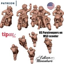 paratroopers m53 scooter - 28mm wargaming3d miniature wargamming M53, paratrooper, scooter, USA 3d print model - Mito3D