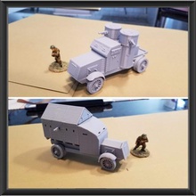 eşsiz Yunan vickers zırhlı araba 28 mm wargaming3d minyatür 3d print model - Mito3D