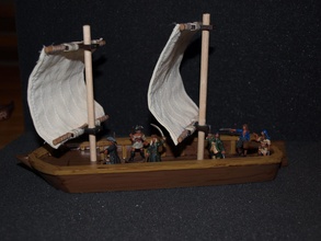 piragua canoa 28 mm tabletop - wargaming3d miniature wargamming :56, stl, 1:56, 1:56 / 28mm 3d print model - Mito3D
