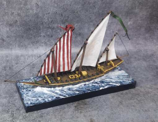 pirata xebec - wargaming3d 28mm em miniatura mais infame usado barbary piratas pilharam europeu de envio costas apreensão mercadorias escravos que eles fizeram consulte usar outras nações do mediterrâneo opções incluídas meia-armamento versão menos confuso baralho completo armamento canhões cada arma porta navio download inclui 1 700 620 heroica 3D print model - Mito3D