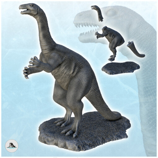 plateosauro dinosauro 11 wargaming3d base figura fossile giurassico Jurassic Park lucertola miniatura parco preistoria scala statua wargaming 3D print model - Mito3D