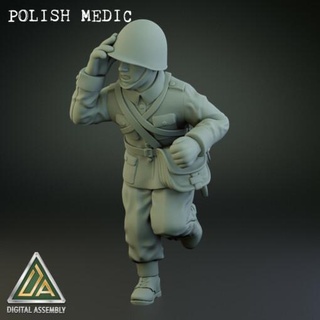 polonês infantaria médico guerra wargaming3d Categorias 1 56 28mm 1939 1945 WW2 digital stl ARQUIVOS Infantaria Figuras Polônia pacote paramédico med rogatywka conjunto miniatura jogos 3d print model - Mito3D
