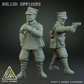 polonês infantaria oficiais guerra wargaming3d stl pacote 1939 Policial Polônia rifle rogatywka conjunto miniatura jogos 3d print model - Mito3D
