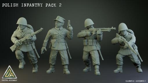 polish infantry pack 2 early war - wargaming3d Categories: 1:56 / 28mm, 1939-1945: WW2, DIGITAL STL FILES, Infantry/Figures, Poland stl 1939 poland rifle rogatywka set miniature wargamming 3d print model - Mito3D