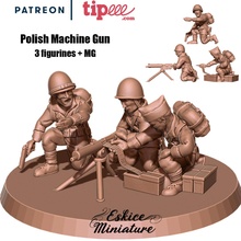 polish mmg team - 28mm wargaming3d miniature wargamming italian soldier, poland, 3d print model - Mito3D