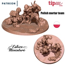 polish mortar team - 28mm wargaming3d miniature wargamming italian soldier, poland, 3d print model - Mito3D