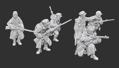 polish people's army squad - wargaming3d miniature wargamming 1945, eastern front, polish, ww2 3d print model - Mito3D