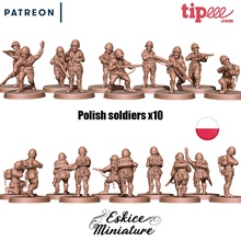 polish soldiers x10 - 28mm wargaming3d miniature wargamming italian soldier, poland, 3d print model - Mito3D